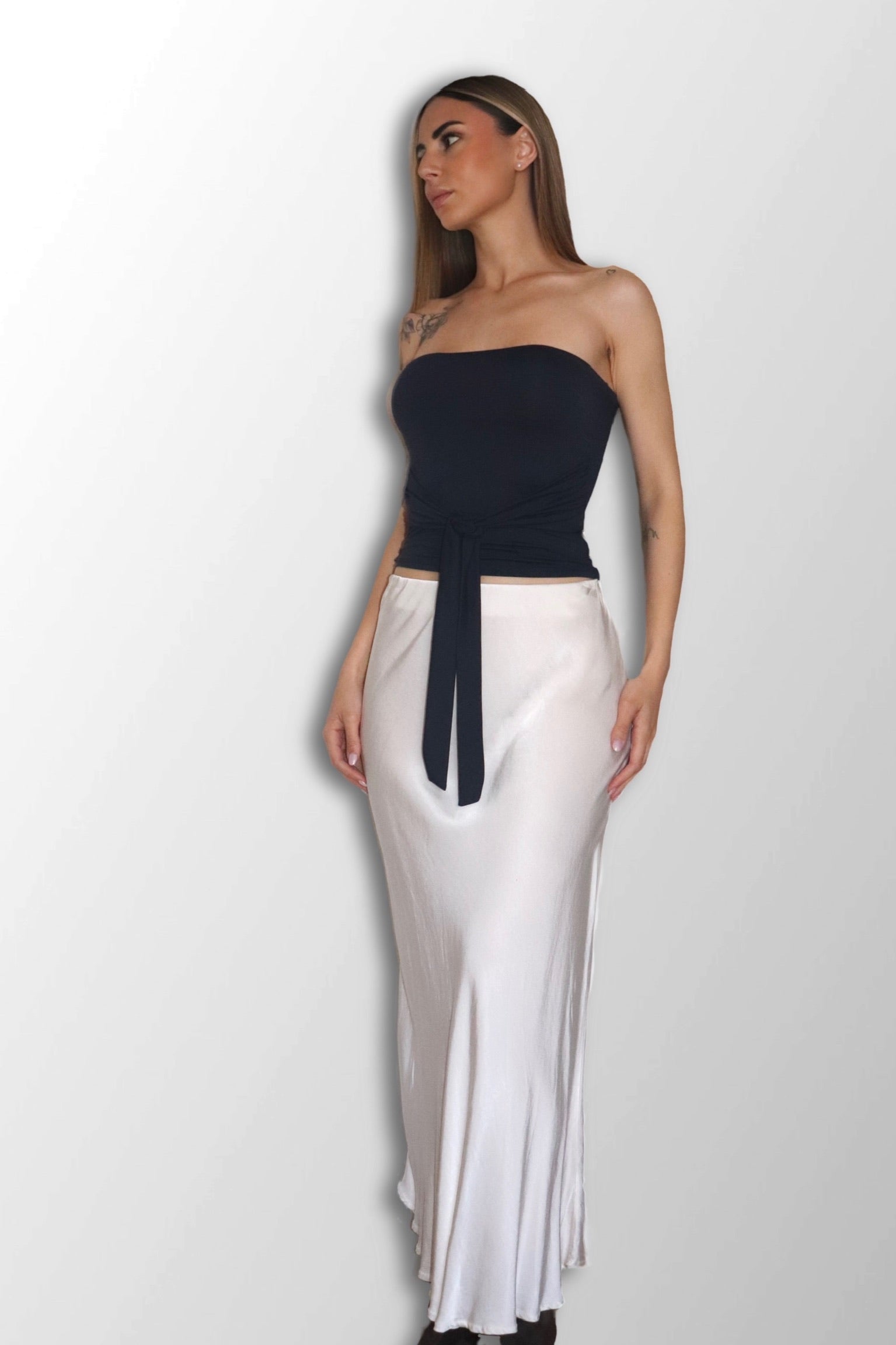 GLACE SATIN SKIRT