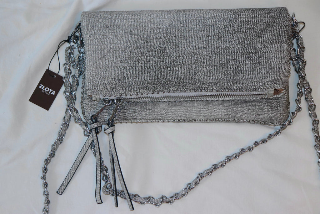 DENIM CHAIN CLUTCH